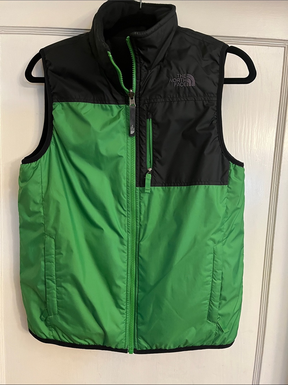 The North Face Green and Black Boy’s Reversible Insulated Vest